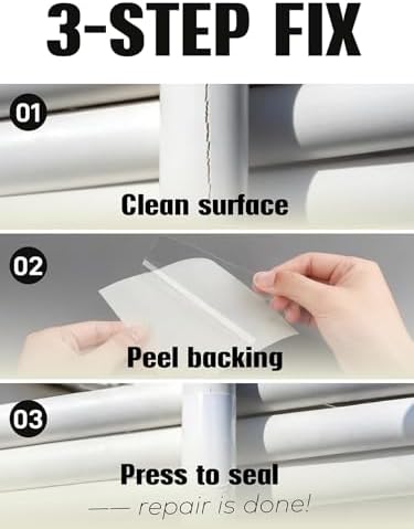 Self-Adhesive Bathtub Repair Kit & Vinyl Siding Patch Kit for Tub Crack, Hole, Wall Repair. Waterproof Shower Wall Cover & Plastic Bathtub Wall Solution. White Bathroom & Tub Repair Kit with Patch — view 5