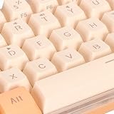 Yanmis Przewodowa klawiatura do gier, mini mechaniczna klawiatura z podświetleniem RGB, kompaktowa klawiatura 61 klawiszy do 11, 10, 8, 7 Vista, do XP i OS X (pomarańczowo-żółta)