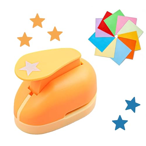 Image of 101 Pcs Stamp Puncher and Origami Paper, Postage Stamp Punch, Paper Punch Tool Set for DIY Scrapbooking and Craft Projects (yellow)