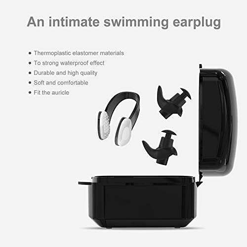 SYOSIN Swimming Ear Plugs Nose Clips, 3 Pairs Professional Waterproof Reusable Silicone Earplugs Nose Clips Nose Protector for Swimming Showering Surfing Snorkeling and Other Adults Water Sports - Thumbnail 2