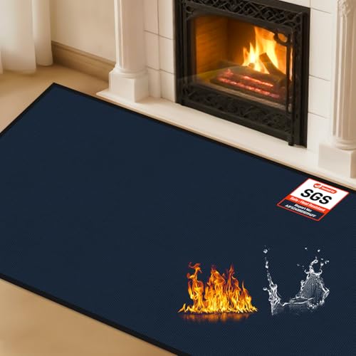 Tapete resistente al fuego para chimenea 48 x 28 in miniatura 1