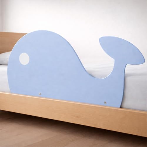 Wunderlab Rausfallschutz Bett aus Holz in süßem Design für Kinder - Bettgitter Rausfallschutz Wally fürs Kinderzimmer, Bettschutzgitter Kinderbett, Hausbett bis 200cm geeignet, schön, stabil + sicher