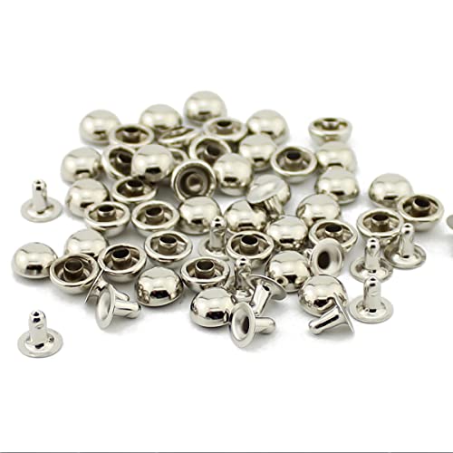 Gift_Source 100 Sets 8Mm Round Head Rivet Studs Mushroom Rivets Leather Craft Rivets Metal Dome Rivets Rapid Rivets For Diy Craft Leather Belt Clothing Wallet Handbag Repairs And Decoration, Silver #TOP30