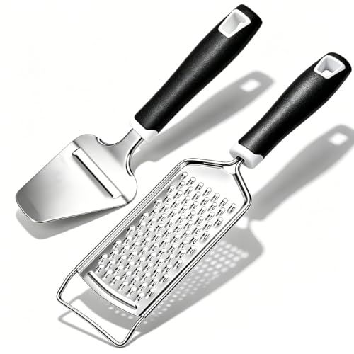 2 Pack rallador y espátula de queso acero inoxidable miniatura 1
