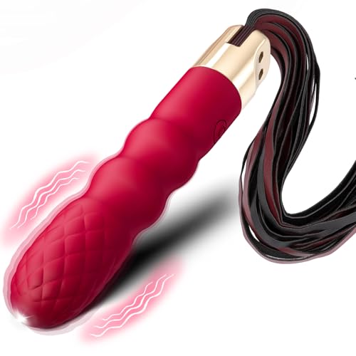 Vibrating Sex Whip Sexy Toys - BDSM Whip Sex Bondage with 10 Vibrations Adult Toy for Anal Nipple Clitoral Stimulator Leather Sex Whips Floggers Adult Play for SM Cosplay BDSM Sex Toys - S&M Whips