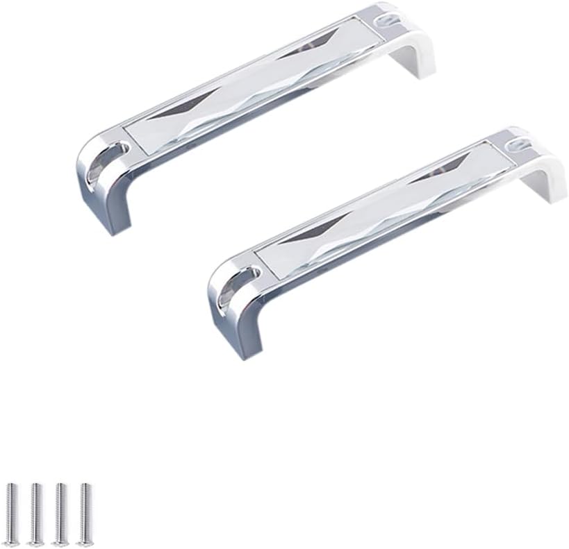 – 2 Pieces Crystal Drawer Knobs Cabinet Handles Cupboard Pull Crystal Glass Drawer Pull Handles for Cabinet Kitchen Wardrobe Dresser Door Knobs 128mm