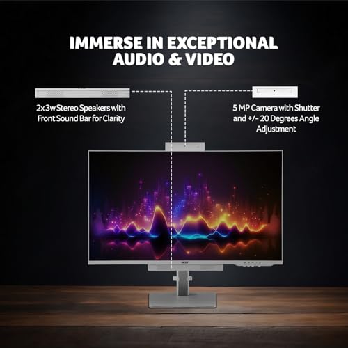 Image of Acer Aspire C24 60.5cm (24 inch) Full HD IPS Display All in One (AIO) Desktop Intel Core i5-13420H Processor (Win11 Home /16 GB /512 GB SSD /Microsoft Office) Full HD Webcam, Wireless Keyboard & Mouse