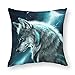Galaxy Meteor Wolf Animal Throw Federa Fodera per cuscino Federa quadrata morbida Decorazione per la casa dell'auto 18 X 18 pollici