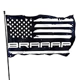 POYOMUK Braaap Motocross Dirt Bike American Flag Banner Flag FamilyDemonstration Flag Outdoor Garden...