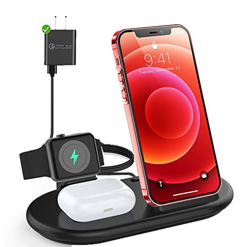 Black Friday - 60% OFF leChivée Wireless Charger Station, 3 in 1 Charging Stand for Apple Devices, Fast Wireless Charging Dock for AirPods Pro 2, iPhone 13 Pro Max Mini 11 SE, Watch Charging Stand for iWatch 6 5 4 3 2 SE