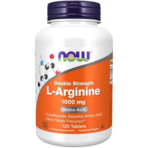 Now Foods, Double Strength L-Arginine, 1.000mg, 120 vegane Tabletten, Aminosäure, Laborgeprüft Cover