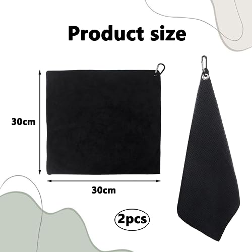 2 Pcs Absorbent Golf Towel Multifunction Golf Towels for Golf Bags with Clip for Gym Beach Jogging Cycling Hiking Outdoor Sports Perfect for Golf Enthusiasts Outdoor and Sports Enthusiasts - Image 2