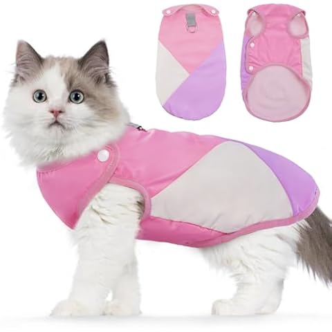 Sphynx Cat Clothes, Warm Fleece Coat for Cat, Cat Fleece Jacket, Hairless cat Shirts Sweaters, Easy to Wear Jacket with Buckle, Cats Pajamas Winter Warm Outfit Coat for Hairless Cats and Small Dogs Cover