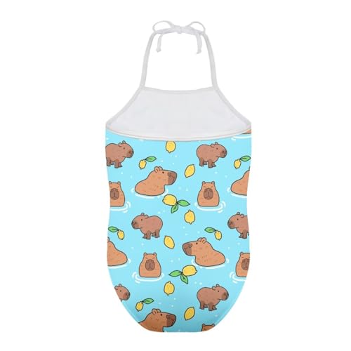 Image of ELEQIN Cartoon Animal Cute Girls One Piece Swimsuit Adjustable Swimwear for 3Y-10Y