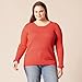 Amazon Essentials Women's Lightweight Long-Sleeve Cable Crewneck Sweater (Available in Plus Size), Coral Pink, Medium