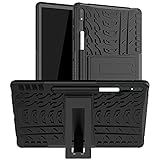 XITODA Hülle kompatibel mit Samsung Galaxy Tab S7 FE/ S7 Plus,PC + TPU Silikon Mit Stand Schutzhülle für Samsung Galaxy Tab S7 FE 2021/ Galaxy Tab S7 Plus 2020 12,4 Zoll Tablet,Schwarz