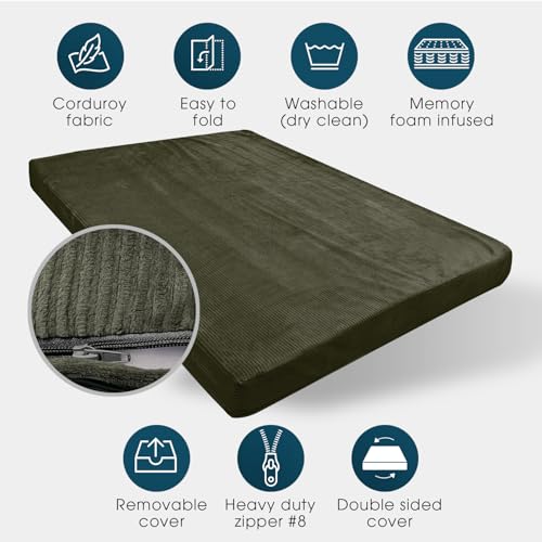 Foamma Memory Foam Futon Mattress, Double-Sided Foldout Couch Futon Mattress, 6
