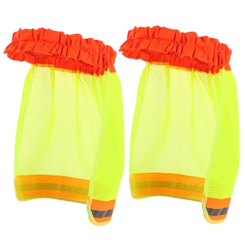 FUNOMOCYA 2個 反射ストリップ付きメッシュネックシールド 折りたたみ可能 軽量フルブリムハードハット用日よけカバー 首元をしっかり保護 建