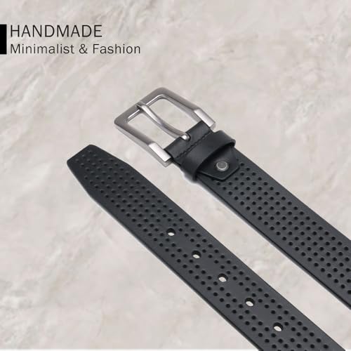 Breathable Punk Rock Y2K Belt Genuine Leather Work Outdoor Casual Jeans Belts 1.5''3