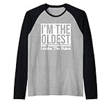 Oldest Child I Make the Rules Funny Matching Sibling Apparel Raglan Baseball Tee