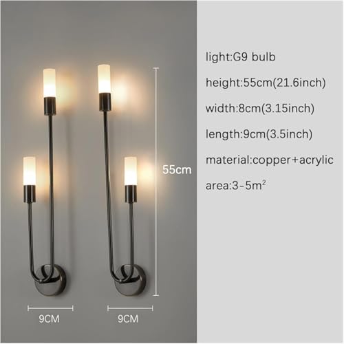 Image of Home Decore instument Full Black Wall Sconce with Dual LED Lights - Sleek Z /Black Finish for Bedroom, Living Room, Gift Item or Home Decore Wall Light Lamp Pack of 2 (Full Black)