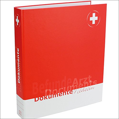 Ordner/ Ringbinder mit Einband nach Themen: Ordner mit farbigen Einbänden thematisiert, Format ca. 280 x 320 x 60 mm, mit 2 Ring-Mechanik, Arztdokumente