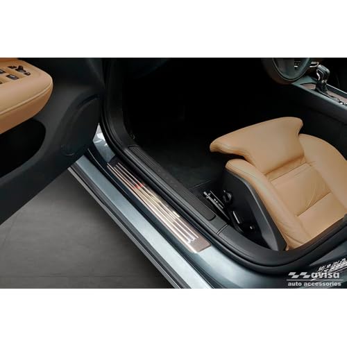 Seuils de portes inoxydable Volvo S60 V60 anti-rayures kit de 4
