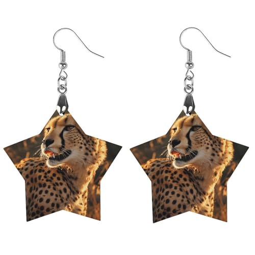 Boucles d'oreilles en bois au laboratoire de chimie pour femme