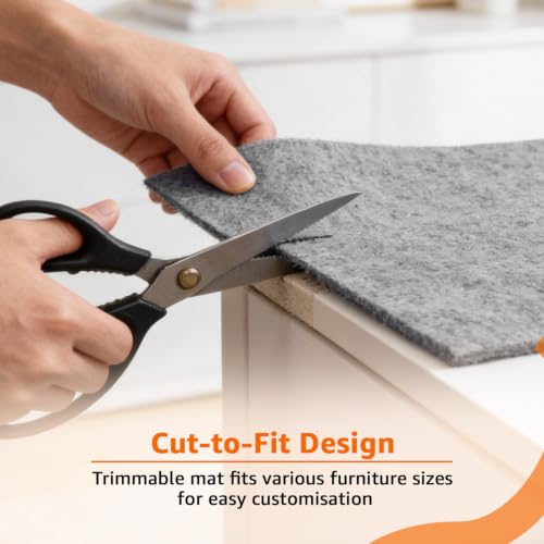 Image of Amazon Basics Cat Scratch Pad | Adhesive Scratching Mat for Cats | Protects Furniture, Walls & Sofa | Cuttable Design with Fixing Nails | Reusable & Easy Care| Grey | 40L x 100W x 1H cm