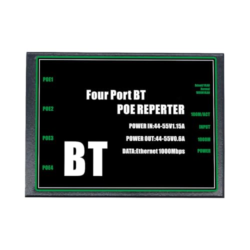 Inyector PoE de 4 puertos con alargador remoto de red para empresa