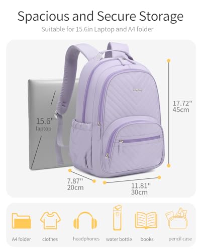 School Backpack for Teen Girls, Middle High School Bookbag Laptop Backpack for Women College Business Casual Teacher Nurse Bag, Purple4