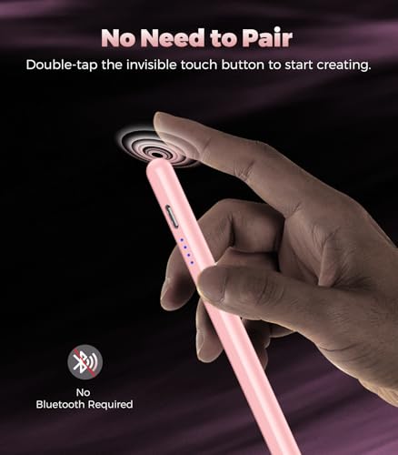 Stylus Pen For Ipad 2018-2025, Digital I Pad Pencil With Palm Rejection, Compatible With Ipad 6-10 Gen/A16, Air 3/4/5/M2/M3, Mini 5/6, Pro M4/Pro 12.9/11/13-Inch（Pink） - 3