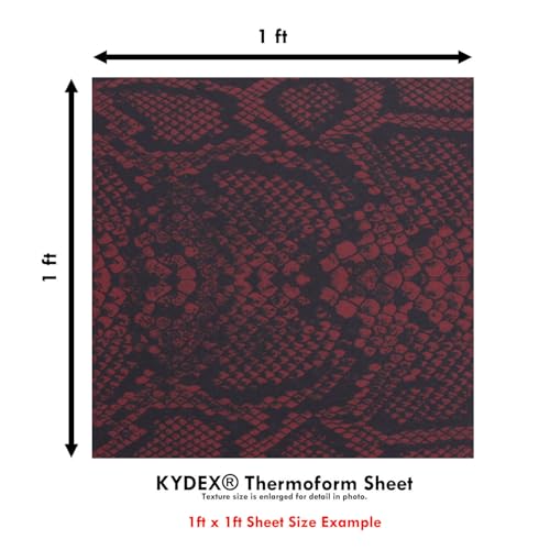 Image of KYDEX Thermoform Sheet - (P1 Texture) - (Infused Print) - (12in x 12in) - (Snake Skin - Blood Rattler) - (1 Sheet) - (for Holster Making & Hobby) - (USA Made)