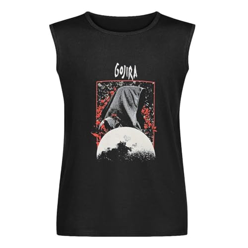 Gojira Grim Moon Sleeveless T-Shirt Printed Tee Black Mens Vest Tank Top Shirt L