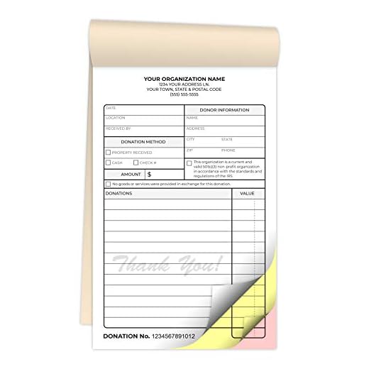 Custom Carbonless Donation Receipt Books