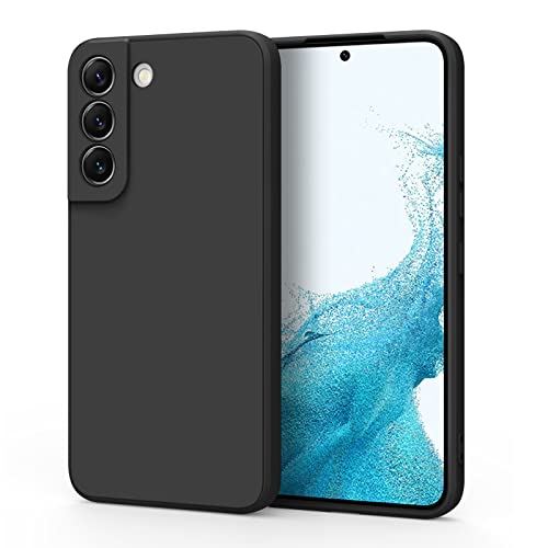 Silicone Case for Samsung Galaxy S22 Case(2022 Release) Silky-Soft Touch Gel Rubber Cover Full Protective Case Shockproof Liquid Bumper Cover for Samsung S22 Case 6.1 Inch Black