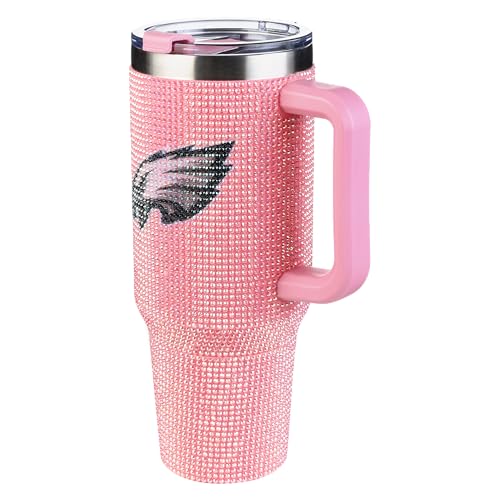 Image of The Memory Company Officially Licensed 40oz Pink Bling Game Day Tumbler, Philadelphia Eagles