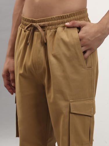 Image of Q - RIOUS Men's 6 Pocket Cotton Cargo Pants - Relaxed Fit Utility Trousers