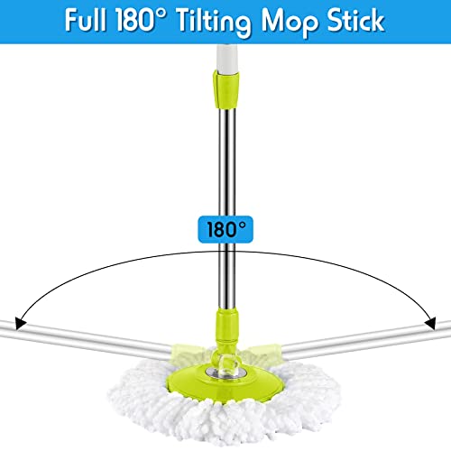 image for Rtteri Spin Mop Replacement Handle 360 Degree Spin Mop Pole Handle Rep