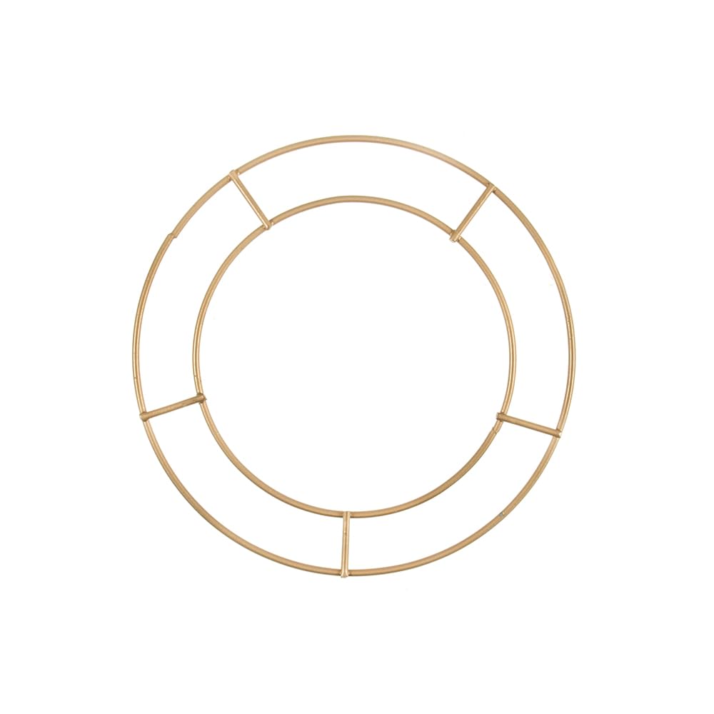 Crafty Capers Gold 15Cm | Metal Double Ring Wreath Making Base | Matt