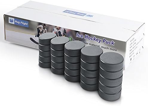 Hug Flight Hockey Pucks Bulk 25 discos de práctica por estuche oficial