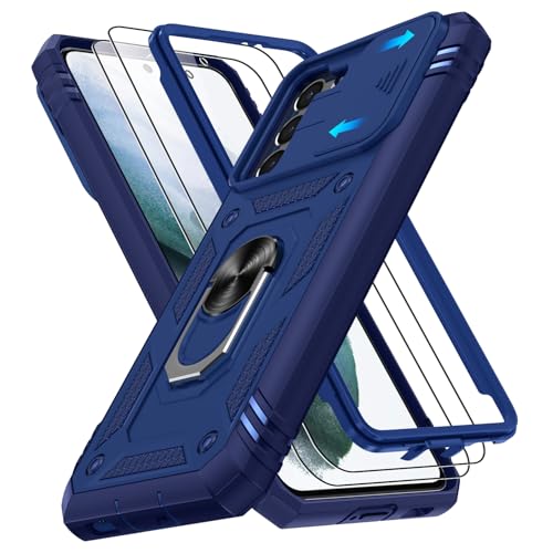 Coque Samsung S21 5G bleu antichoc avec 2 protecteurs d'écran