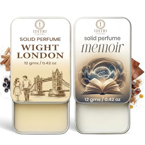 Image of Solid Perfume |wight london&Memoir Alcohol Free Wax Perfume Balm, Long Lasting | Pocket Tin 12g, Pack Of 2| Non Greasy Smooth Glide, Travel Friendly Unisex Gifts He Or Her