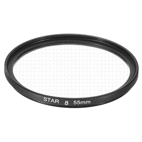 QUARKZMAN 55mm Star Lens Filter, Starburst Lens Filter 8 Points Star Camera Lens Filter for Night Scenery Glassworks