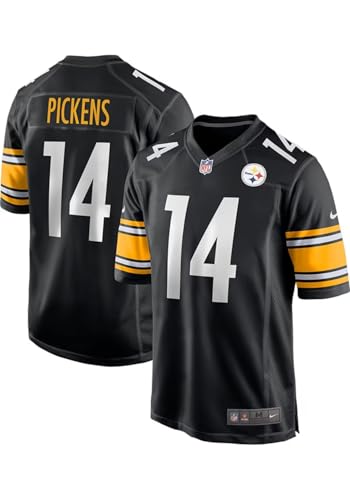 George Pickens Pittsburgh Steelers NFL Nike Kids Youth 8-20 Black Home On-Field Game Day Jersey (US Numeric 14 16 Regular George Pickens Pittsburgh Steelers Black)