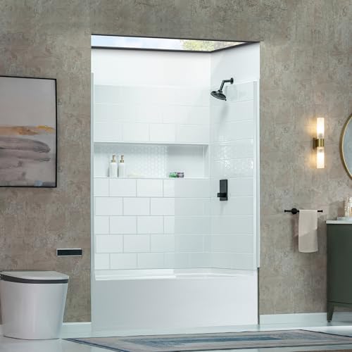Image of WOODBRIDGE 60 inch x 32 inch Alcove Soaking Bathtub in white with Right-Hand Drain Hole - Tub Only (No Wall Panels)