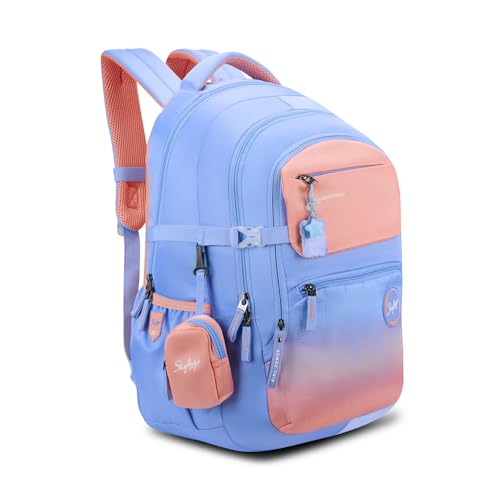 Image of Skybags Riva 37L Casual Backpack for Girls with 3 Compartments & Adjustable Shoulder Strap | 16 Inch Padded Laptop Sleeve | Detachable Happy Pouch & Secret Pocket | Perfect for School & Travel