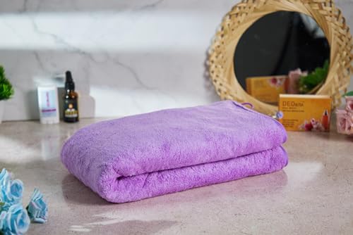 Image of Fezora Microfiber Bath Towel for Men & Women - Large Size 70x140 cm, 400 GSM, Ultra Soft, Quick Dry, Lightweight & Super Absorbent Towel for Bathroom, Gym, Spa, Travel & Swimming (Purple)