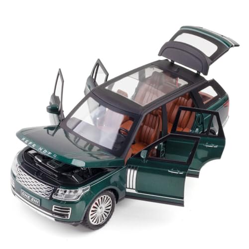 Image of 1:24 Land Rover Range Rover SUV Model Car Toy Collection Sound Light Kid Gift Alloy Metal Pull Back Toy car for Kids with Openable Doors & Light, Music Toy Vehicle for Kids (Green)