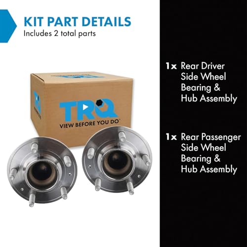 Image of TRQ Rear Left and Right Wheel Bearing & Hub Assembly Set 2 Piece for 2018-2022 Chevrolet Equinox 2018-2022 GMC Terrain FWD